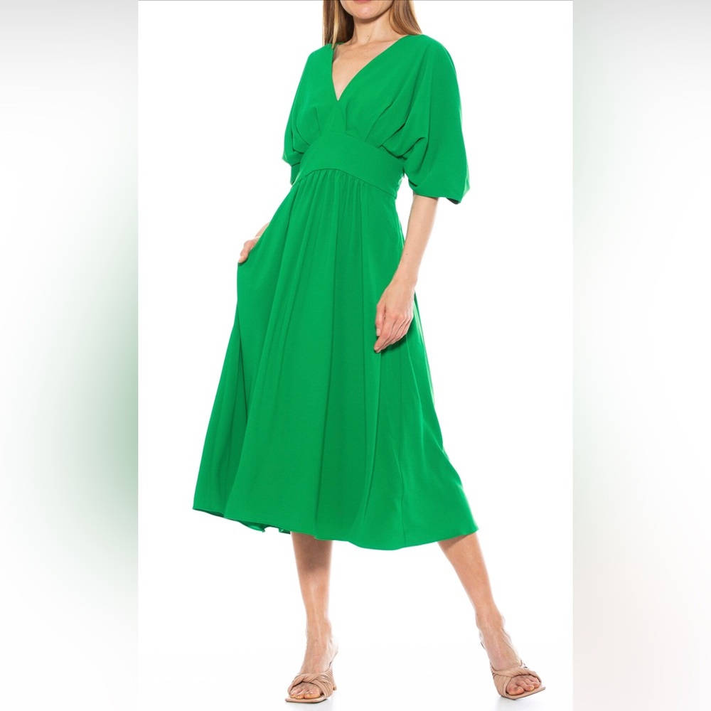 Alexia Admor August Draped Midi Fit & Flare Dress
